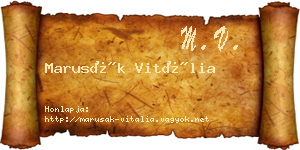 Marusák Vitália névjegykártya